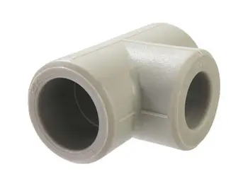 Tee reduktuese PP R, 90 mm, 75 mm, gri