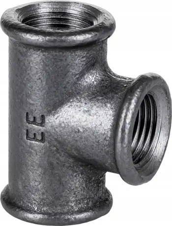 Tee reduktuese e zezë 4Bee DN32x40x32, 1 1/4"x1 1/2"x1 1/4"