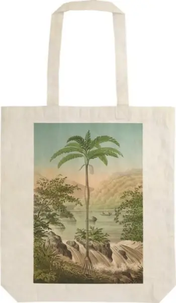 Çantë shpatullash Skona Ting STBAG 02 Palm, pambuk organik, shopper, e gjelbër