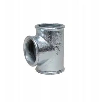 Tee reduktuese GEBO Platinum 130, F/F/F 1"x1/2"x1", e galvanizuar, argjendtë