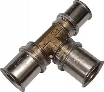Tee reduktues Wavin Tigris M5, 25x25x20 mm, për tuba PEX AL, i kuq