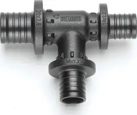 Tee reduktuese Rautitan PX, 25 x 16 x 20 mm, plastike, e zezë
