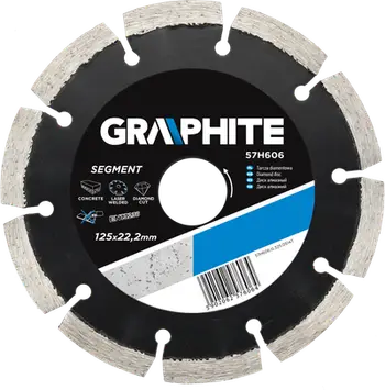 Teh diamanti Graphite 57H606, 125mm, asfalt, i segmentuar