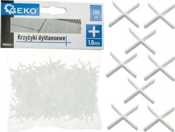 Kryqe distancuese Geko, 1.0 mm, 200 copë, të bardha