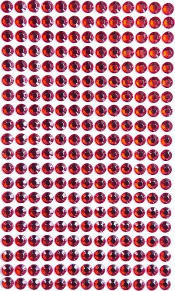 Kristale vetëngjitëse dekorative Self-Adhesive Crystals, 6 mm, 260 copë, të kuqe