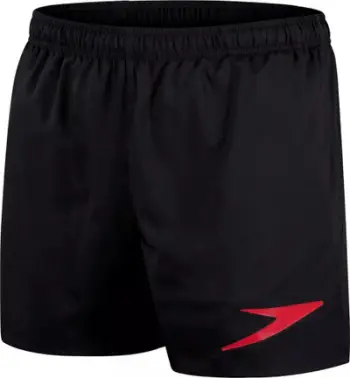 Rroba banje burra Shortset Sport Logo 16", të zeza me të kuqe