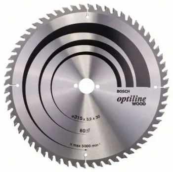 Teh rrethor Bosch Optiline Wood 315mm, 60 dhëmbë, 30mm