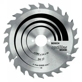 Teh rrethor Bosch Optiline Wood 2608641171, 160x20 mm, 24 dhëmbë, argjendtë