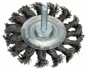 Rrotë furçe me tela të përdredhur, për pastrim të rëndë, për çelik