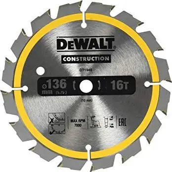 Teh rrethorë për sharrë DeWalt, 136x10mmx24