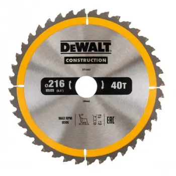 Teh rrethor Dewalt DT1953-QZ, 216mm, 40 dhëmbë, gri
