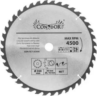 Teh sharre për dru Condor CON-TCT-1204, 125mm, 40 dhëmbë, i argjendtë
