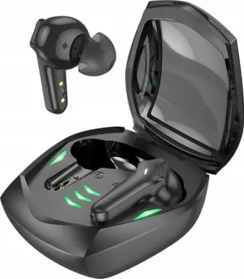 Kufje wireless in-ear Hoco TWS EW28, Bluetooth 5.3, me kuti karikimi, të zeza