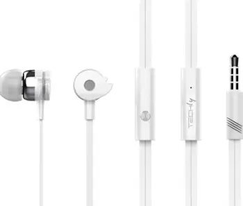 Kufje in ear Techly SB HP A1WHTY, me mikrofon, 3.5mm, të bardha