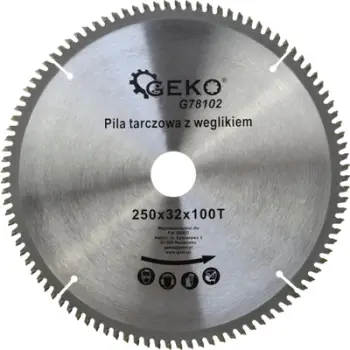 Teh rrethor GEKO 250x32 mm, 100T, për alumin