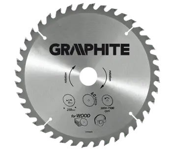 Teh rrethor Graphite 55H607, 315mm, 40 dhëmbë, metalik