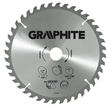 Teh rrethor Graphite 57H680, 216mm, 48 dhëmbë, gri