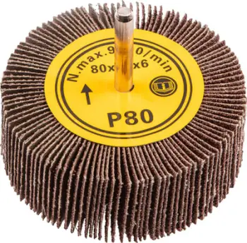 Rrotë gërryese GRAPHITE Flap Wheel 80 x 30 mm, P80, bosht 6 mm