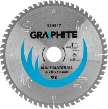 Teh sharre Graphite 55H547, 216 x 30 mm, 60 dhëmbë, me majë karbide