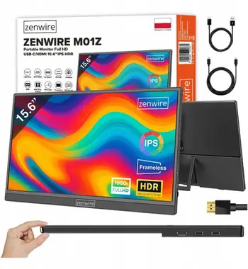 Monitor portativ Zenwire M9P, 15.6", Full HD, IPS