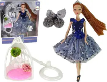 Kukull LeanToys Emily Swing Flowers, 30 cm, me lëkundëse, shumëngjyrëshe