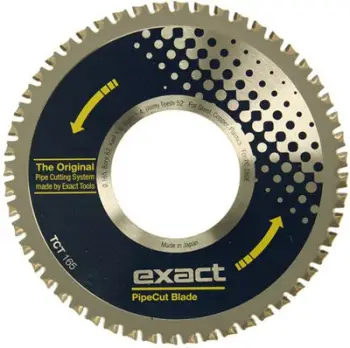 Teh sharre Exact TCT, 165 mm, Ø 62 mm bosh, 52 dhëmbë, 1,4 mm trashësi, për çelik / bakër / plastikë / alumin, i zi