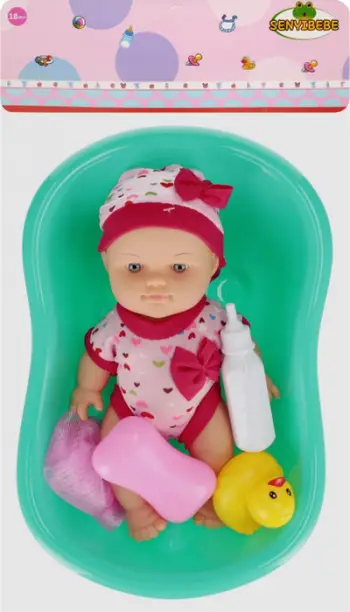 Kukull bebe MEGA CREATIVE Bobas, 25 cm, me aksesorë, shumëngjyrëshe