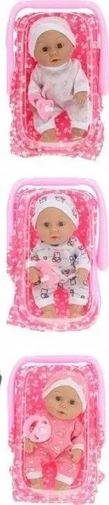 Kukull me karrocë Mega Creative Nella Baby, 20cm, për fëmijë 3+