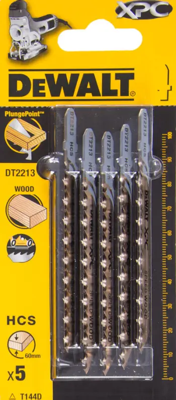 Teh sharrë vertikale Dewalt XPC DT2213, T-shank, set 5 copë