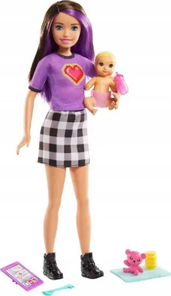 Kukulla Barbie Mattel Skipper, Dado + Bebe
