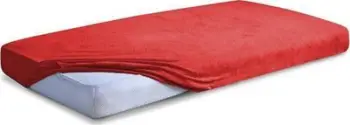 Çarçaf çarçafi me lastik Matex Terry, 120x200 cm, pambuk froté, i kuq
