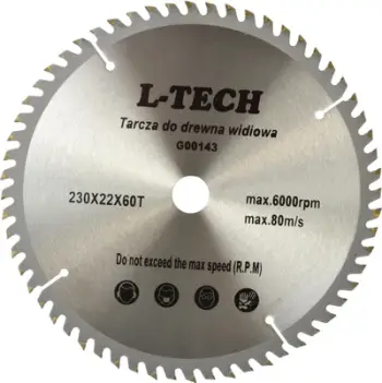 Teh sharre rrethore GEKO 230 mm, 22 mm, 60 dhëmbë