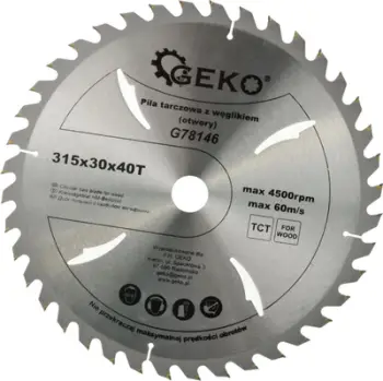 Teh sharre rrethore Geko wood blade 315x30 mm, 40T, gri