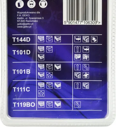 Teh sharrë vertikale Geko, set 10 copë, HCS, për dru - 3