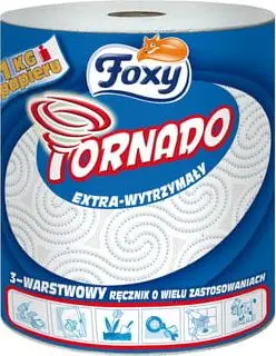 Rrotull letre kuzhine Foxy Tornado, 3 shtresa, 1kg, e bardhë me print