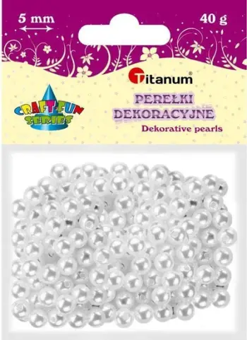 Rruaza plastike Titanum Plastic Beads Pearls, 5 mm, 40 g, shumëngjyrëshe