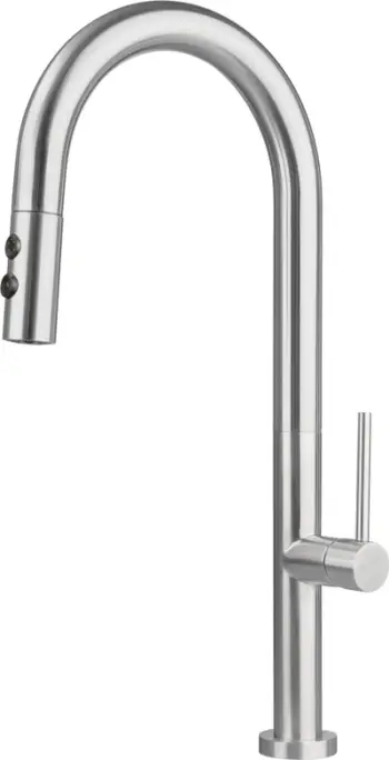 Rubinet kuzhine Hansgrohe, me grykë të nxjerrshme, 2 lloje rryme, i kromuar