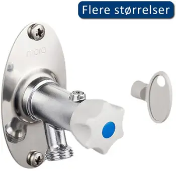 Rubinet kopshti Mora Garden Valve, montim në mur, valvul vetëshkarkuese, metalik