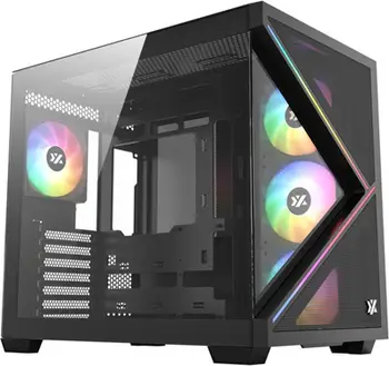 Kullë PC XYZ X CS QUBEX B, gaming, ARGB, ATX, e zezë