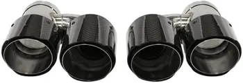 Fundi auspufti universal Carbon Gloss, dalje 101mm x2, hyrje 76mm, i zi