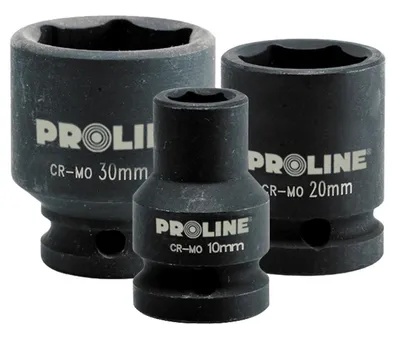Çelës goditës Pro-Line 6-këndor 1/2", 32mm, i zi - 1
