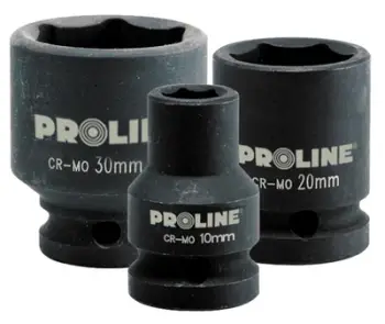 Çelës goditës Pro-Line 6-këndor 1/2", 32mm, i zi