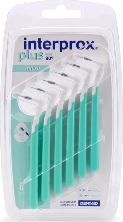 Furça ndërdentare Vitis Interprox Plus Micro 0.9mm, set 6 copë, jeshile - 1