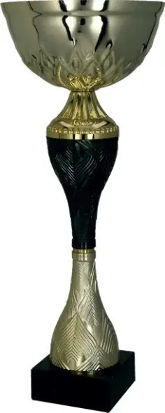 Kupë dekorative metalike Gold Black 9268A, 35cm, diametër 14cm, e artë dhe e zezë