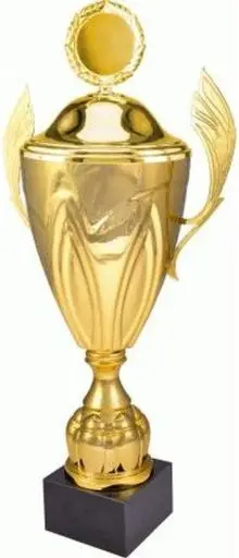 Kupë dekorative metalike Golden 4126/AP, me kapak, 62 cm, ngjyrë ari
