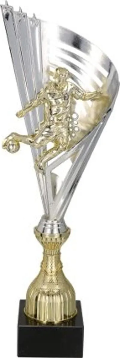 Kupë dekorative TM 7149B, trofe futbolli, 41cm, argjendtë dhe e artë - 1