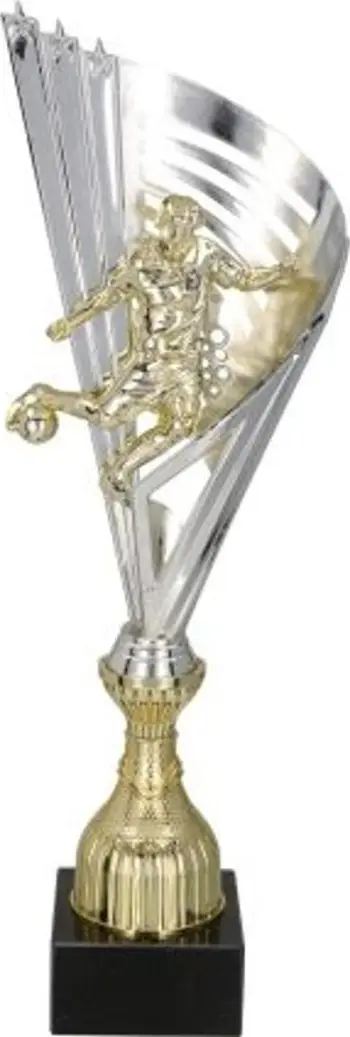 Kupë dekorative TM 7149B, trofe futbolli, 41cm, argjendtë dhe e artë