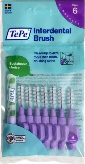 Furça ndërdhëmbore TePe Original, 1.1mm, set 8 copë, vjollcë