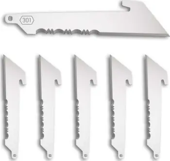 Tehe zëvendësuese Outdoor Edge Utility Serrated 301, set 6 copë, çelik inoks