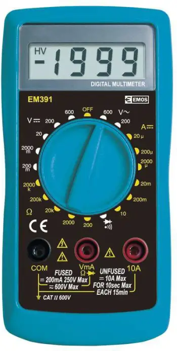 Multimetër dixhital Emos EM391 M0391, ekran 3.5 shifror, 9V, i zi
